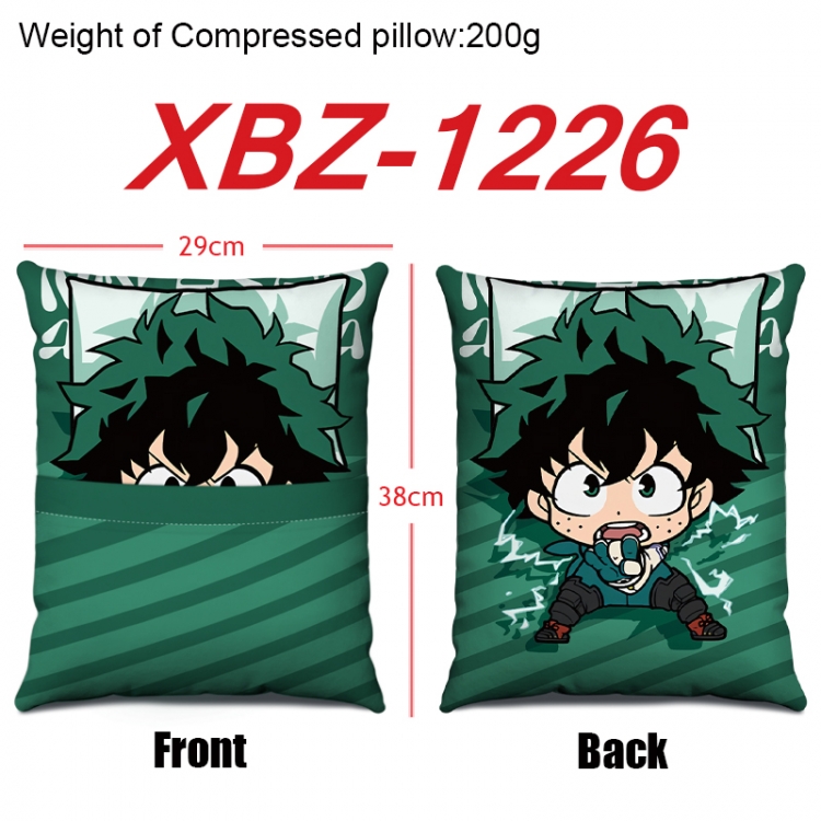 My Hero Academia Anime Square Crystal Velvet Pillow 29X38cm XBZ-1226