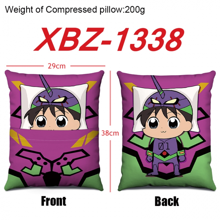 EVA Anime Square Crystal Velvet Pillow 29X38cm