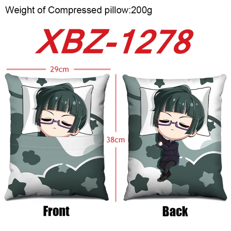 Jujutsu Kaisen Anime Square Crystal Velvet Pillow 29X38cm XBZ-1278