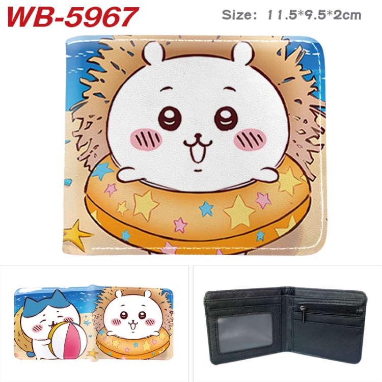 Chiiikawa Animation color PU leather half fold wallet 11.5X9X2CM  WB-5967