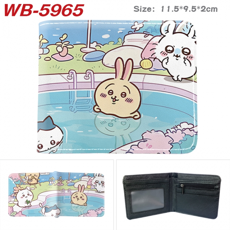 Chiiikawa Animation color PU leather half fold wallet 11.5X9X2CM WB-5965