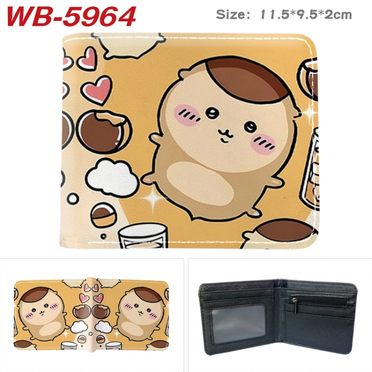 Chiiikawa Animation color PU leather half fold wallet 11.5X9X2CM  WB-5964