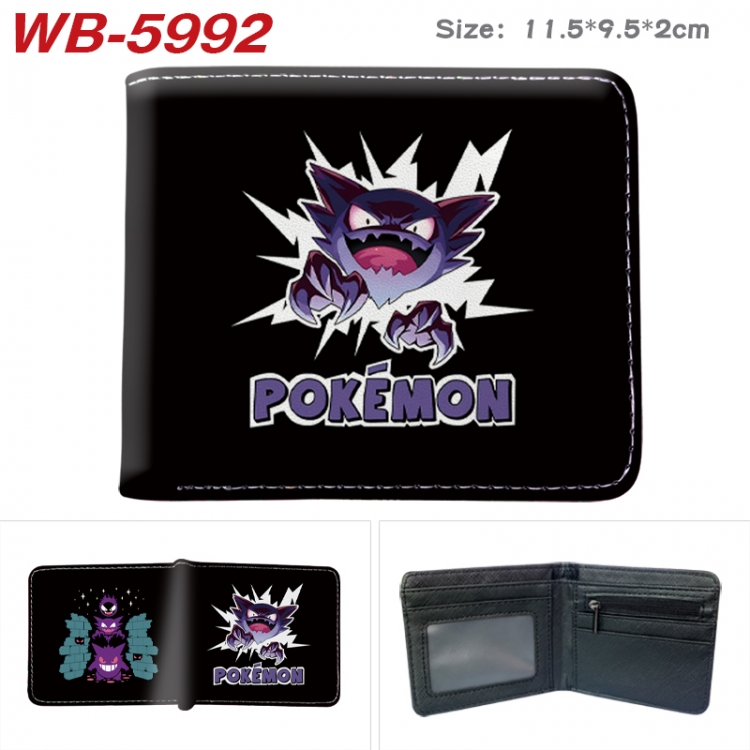 Pokemon Animation color PU leather half fold wallet 11.5X9X2CM WB-5992