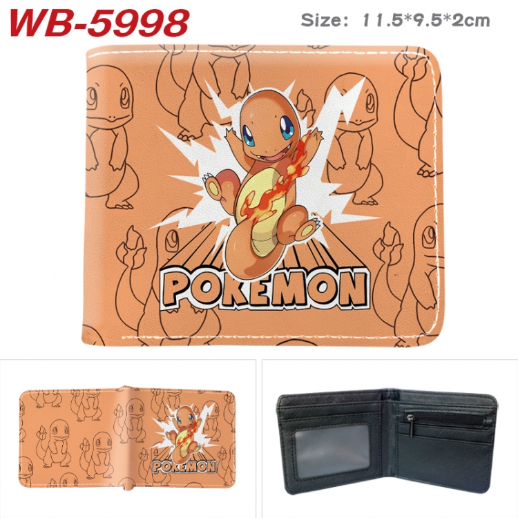 Pokemon Animation color PU leather half fold wallet 11.5X9X2CM WB-5998