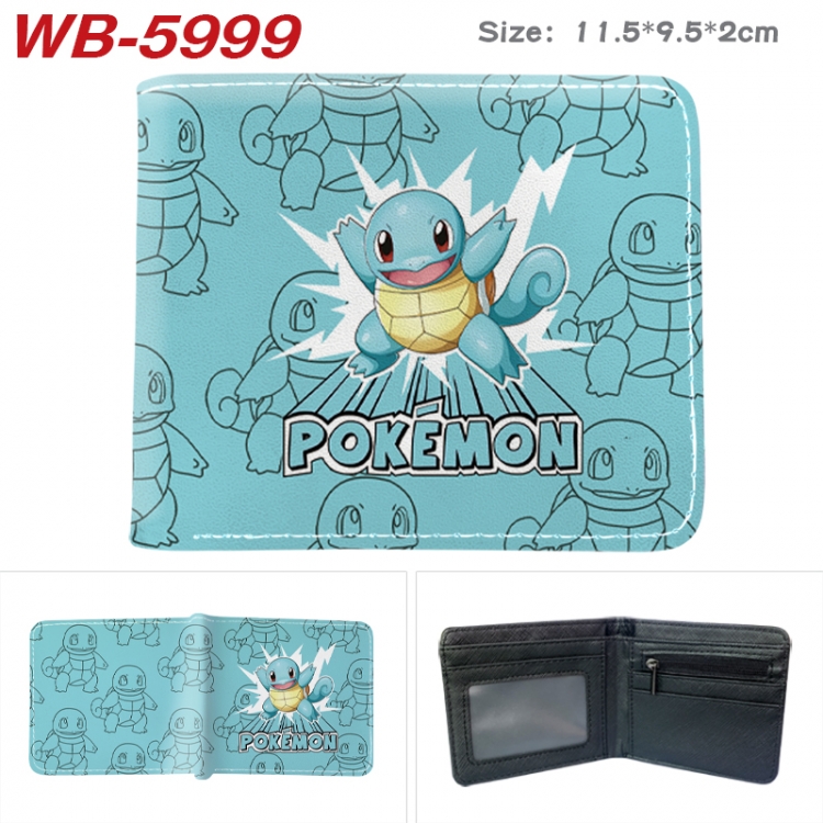 Pokemon Animation color PU leather half fold wallet 11.5X9X2CM  WB-5999