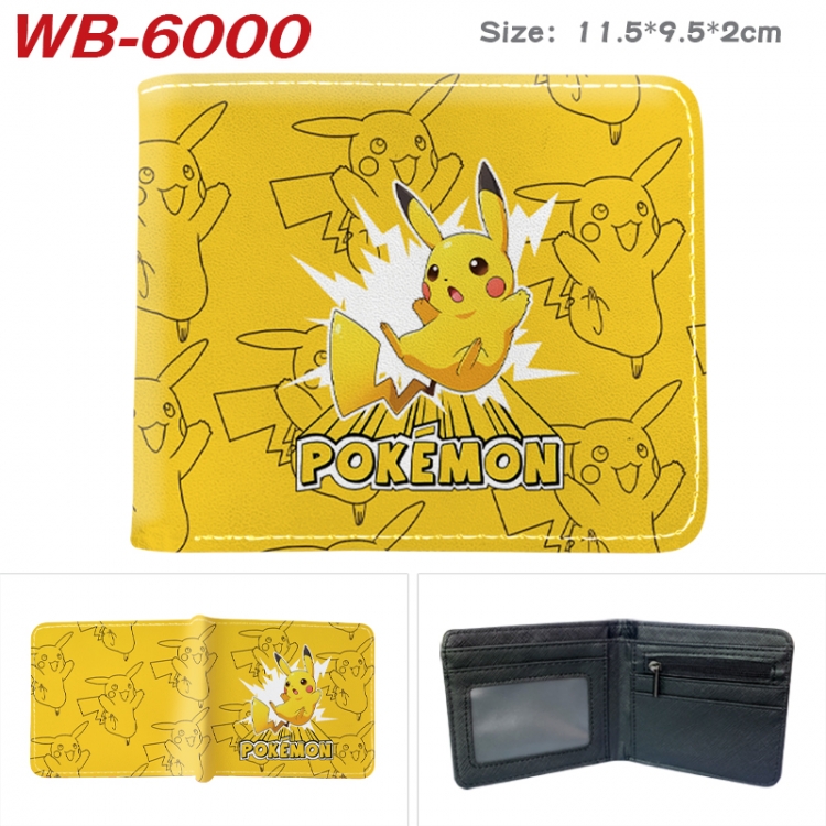 Pokemon Animation color PU leather half fold wallet 11.5X9X2CM WB-6000