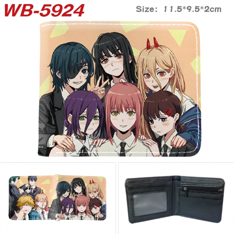 Chainsaw man Animation color PU leather half fold wallet 11.5X9X2CM WB-5924