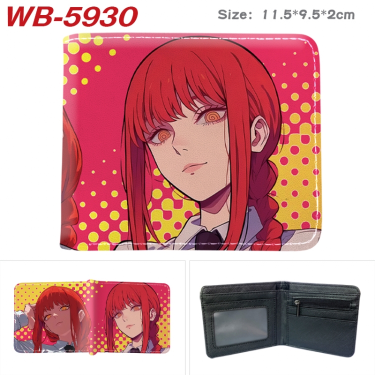 Chainsaw man Animation color PU leather half fold wallet 11.5X9X2CM WB-5930