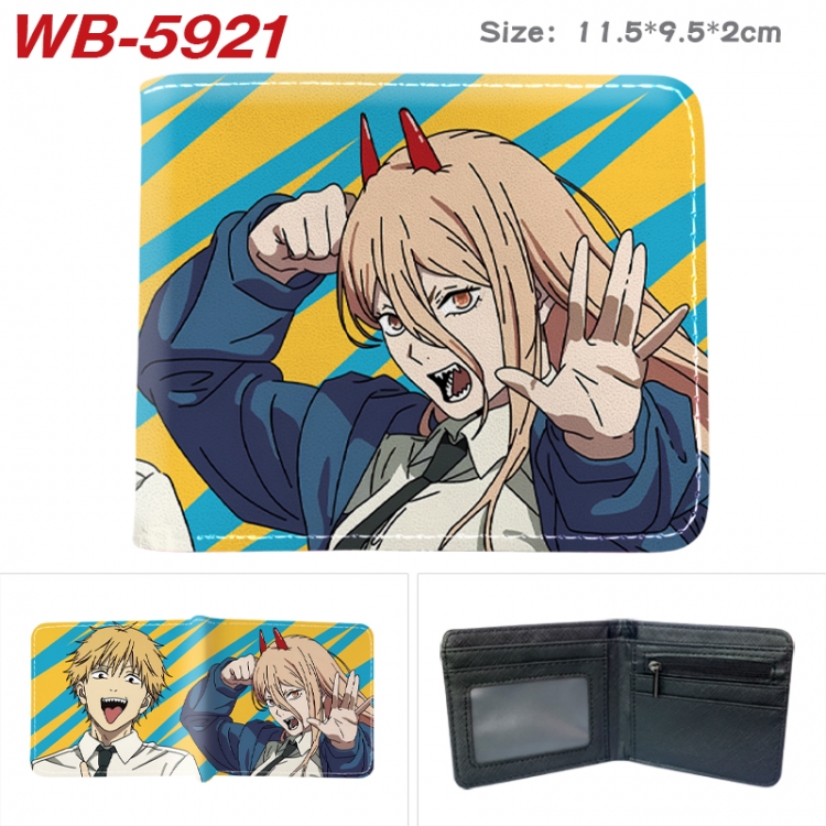 Chainsaw man Animation color PU leather half fold wallet 11.5X9X2CM  WB-5921