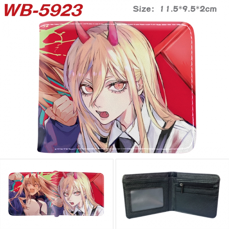 Chainsaw man Animation color PU leather half fold wallet 11.5X9X2CM WB-5923