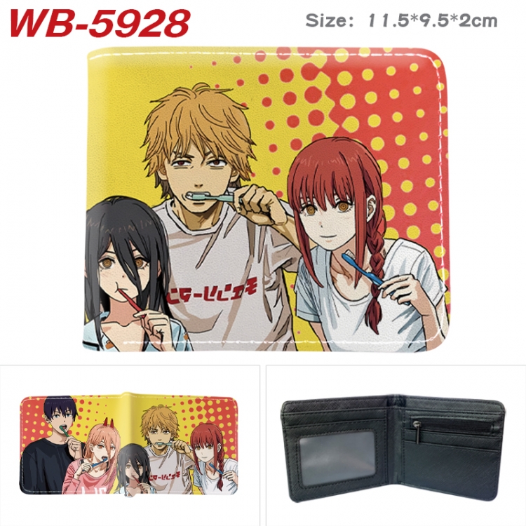 Chainsaw man Animation color PU leather half fold wallet 11.5X9X2CM WB-5928