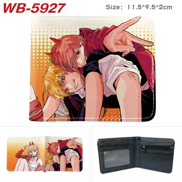 Chainsaw man Animation color PU leather half fold wallet 11.5X9X2CM WB-5927