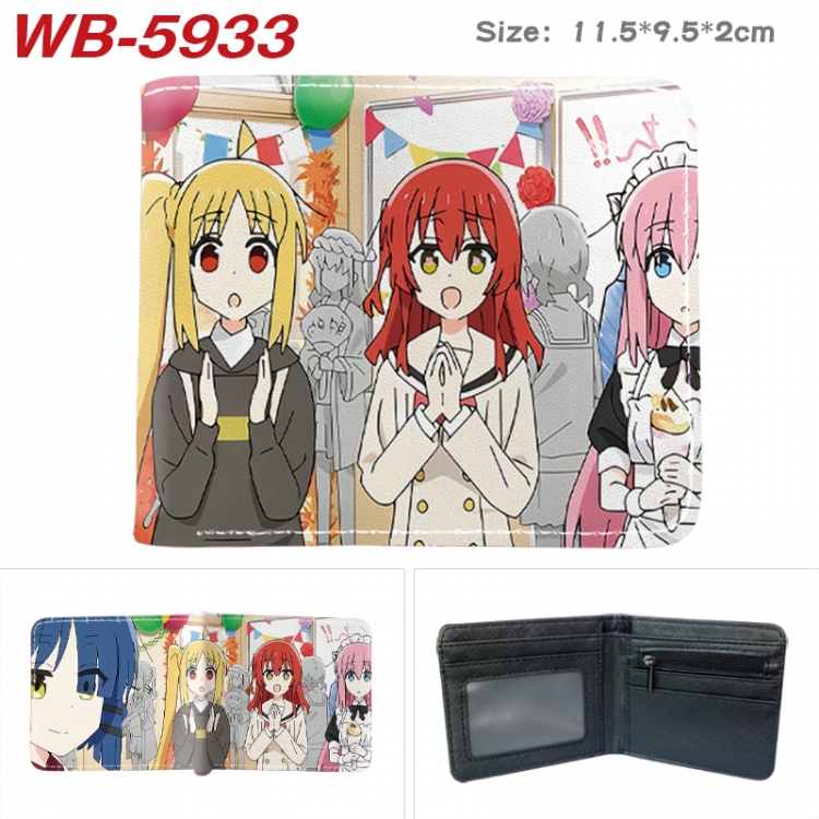 BOCCHI THE ROCK! Animation color PU leather half fold wallet 11.5X9X2CM WB-5933