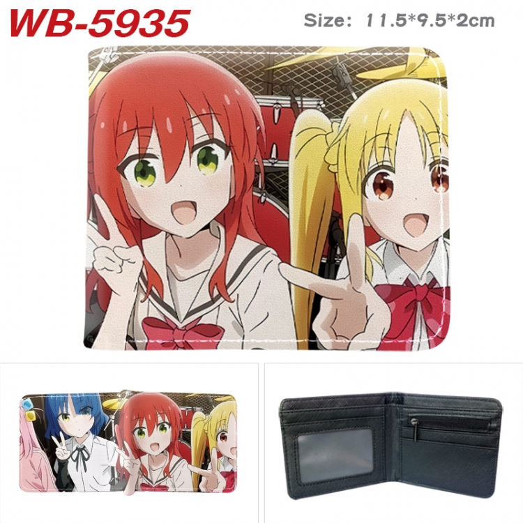 BOCCHI THE ROCK! Animation color PU leather half fold wallet 11.5X9X2CM WB-5935