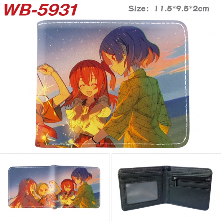 BOCCHI THE ROCK! Animation color PU leather half fold wallet 11.5X9X2CM WB-5931