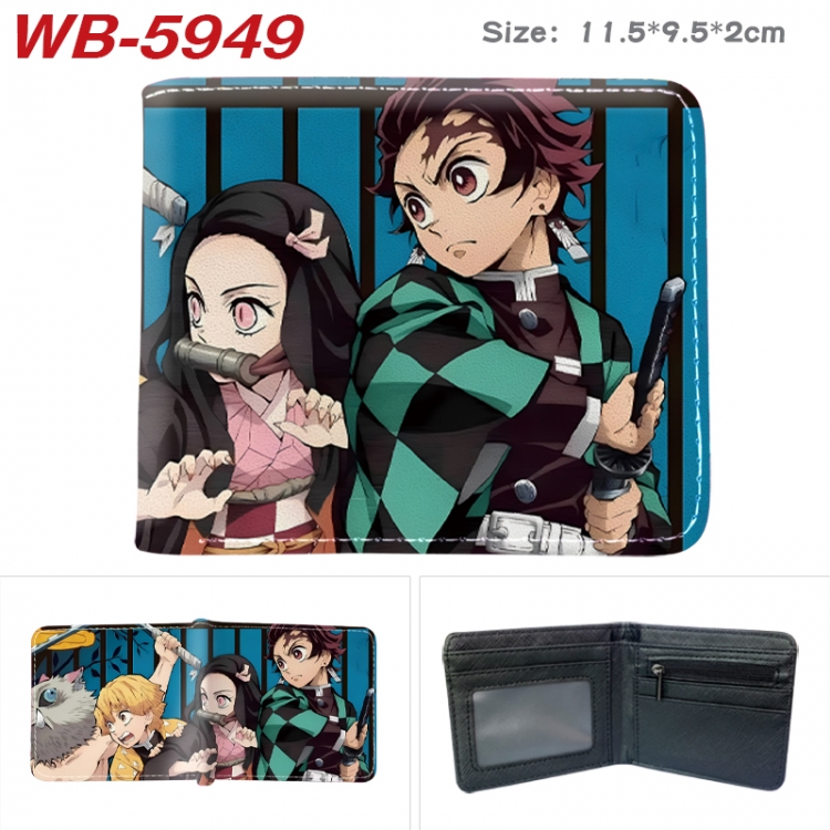 Demon Slayer Kimets Animation color PU leather half fold wallet 11.5X9X2CM WB-5949