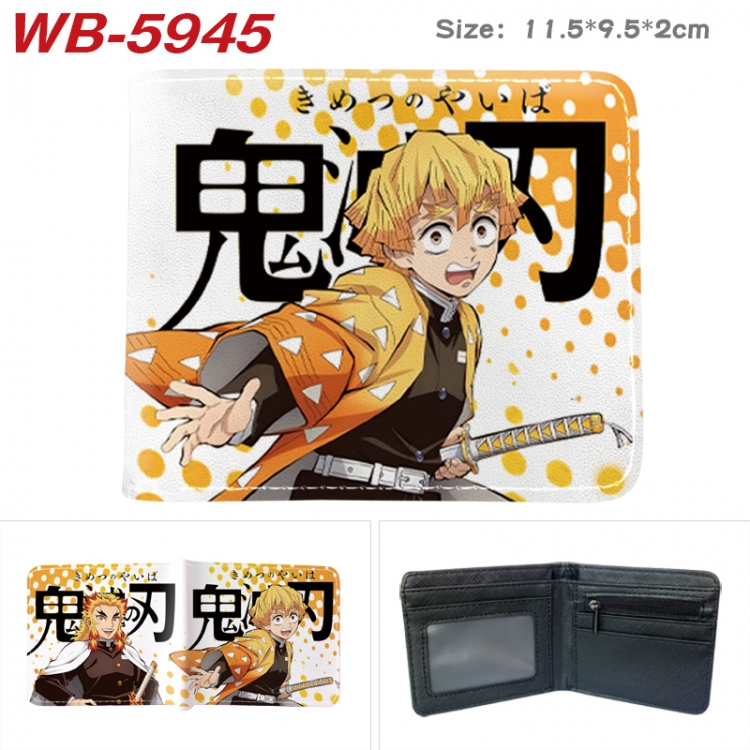 Demon Slayer Kimets Animation color PU leather half fold wallet 11.5X9X2CM WB-5945