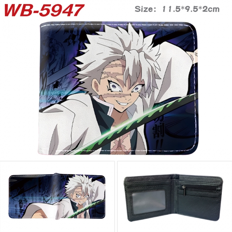 Demon Slayer Kimets Animation color PU leather half fold wallet 11.5X9X2CM  WB-5947