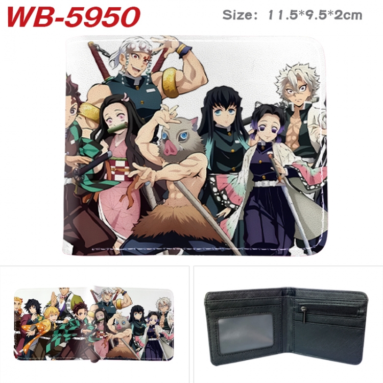 Demon Slayer Kimets Animation color PU leather half fold wallet 11.5X9X2CM WB-5948