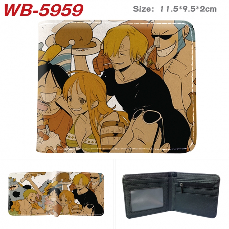 One Piece Animation color PU leather half fold wallet 11.5X9X2CM  WB-5959