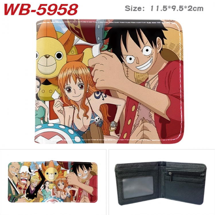 One Piece Animation color PU leather half fold wallet 11.5X9X2CM WB-5958