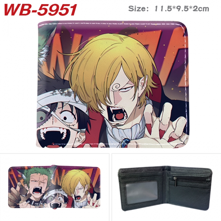 One Piece Animation color PU leather half fold wallet 11.5X9X2CM  WB-5951