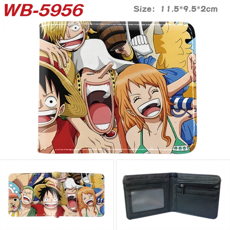 One Piece Animation color PU leather half fold wallet 11.5X9X2CM WB-5956