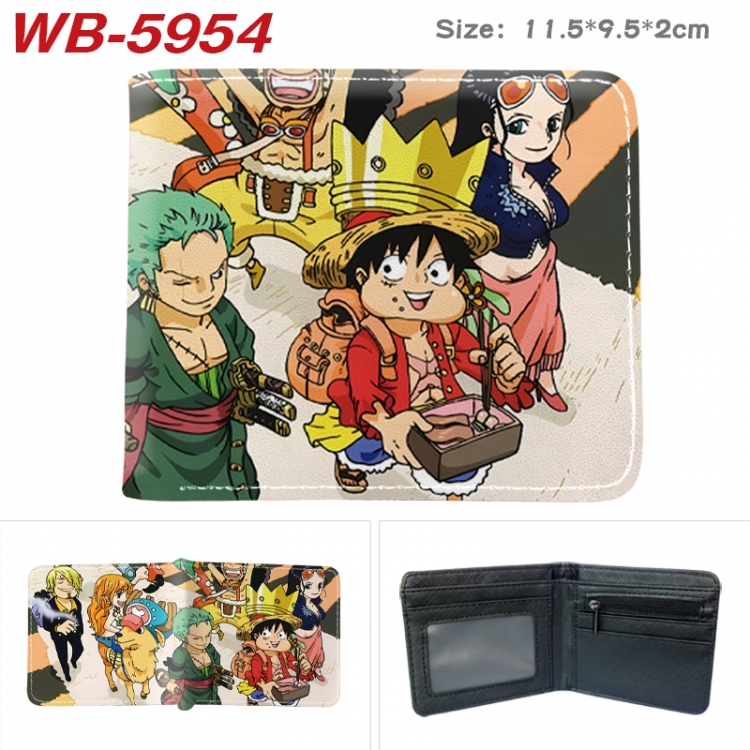 One Piece Animation color PU leather half fold wallet 11.5X9X2CM WB-5954