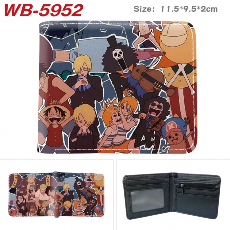 One Piece Animation color PU leather half fold wallet 11.5X9X2CM  WB-5952