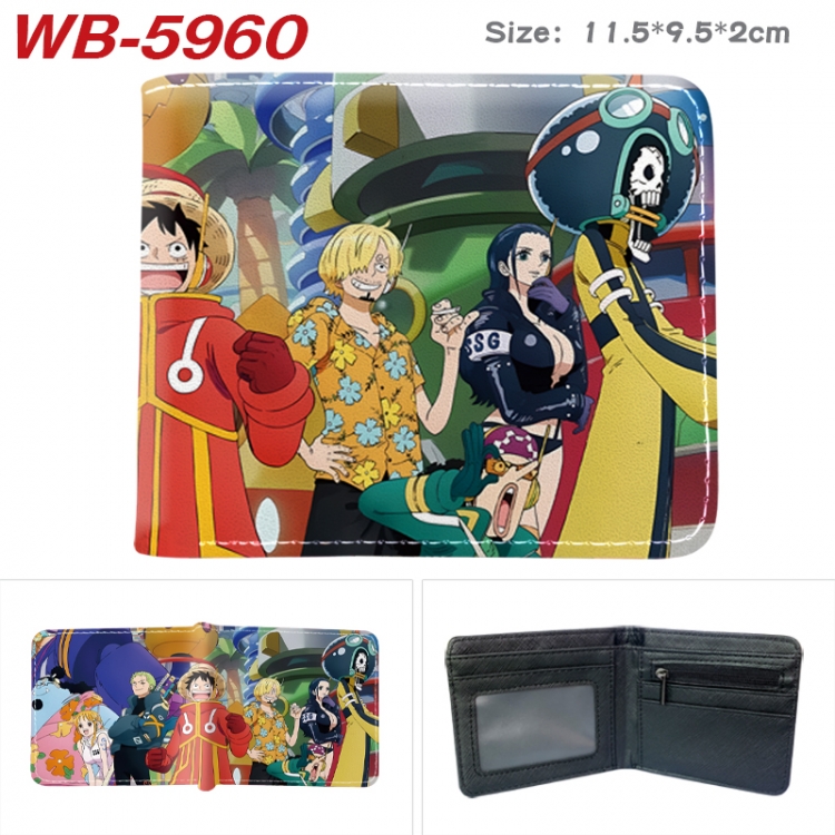 One Piece Animation color PU leather half fold wallet 11.5X9X2CM  WB-5960