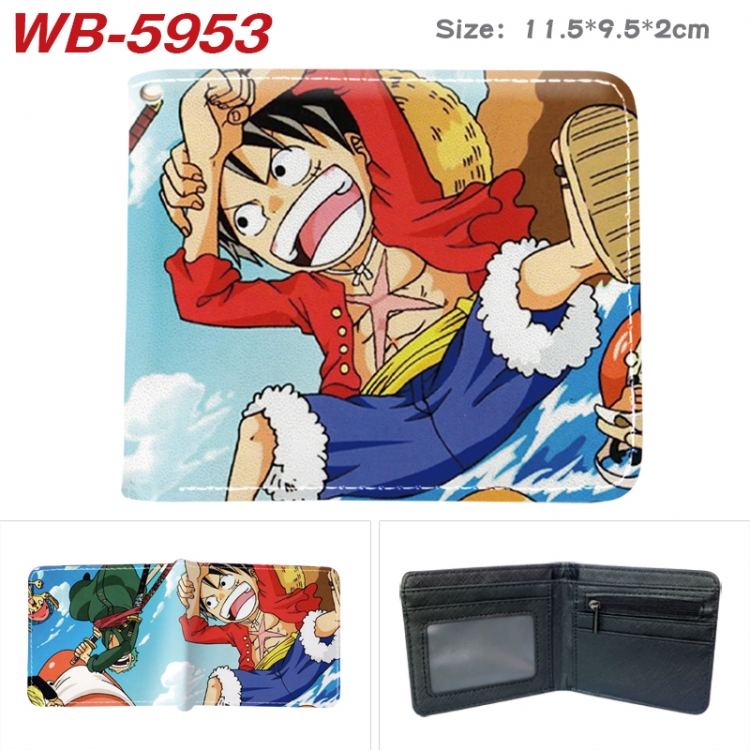 One Piece Animation color PU leather half fold wallet 11.5X9X2CM WB-5953