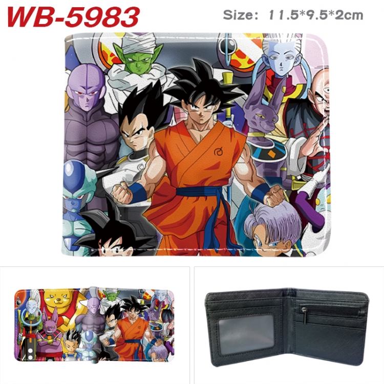 DRAGON BALL Animation color PU leather half fold wallet 11.5X9X2CM  WB-5983