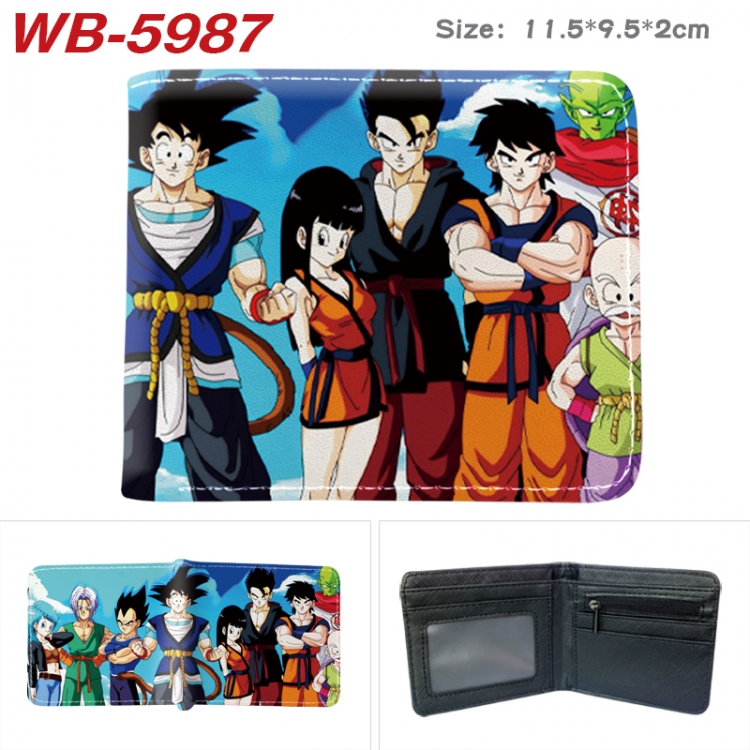 DRAGON BALL Animation color PU leather half fold wallet 11.5X9X2CM WB-5987