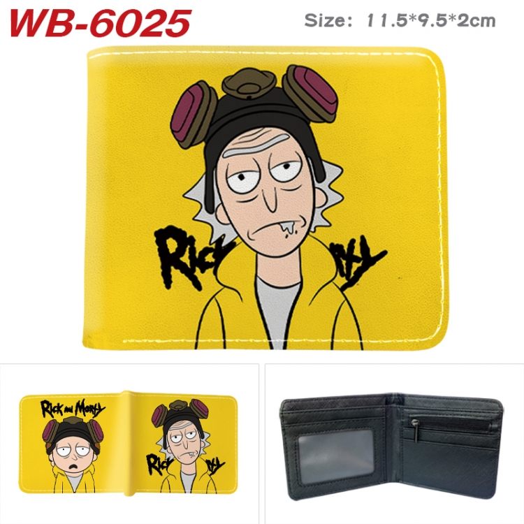 Rick and Morty Animation color PU leather half fold wallet 11.5X9X2CM WB-6025