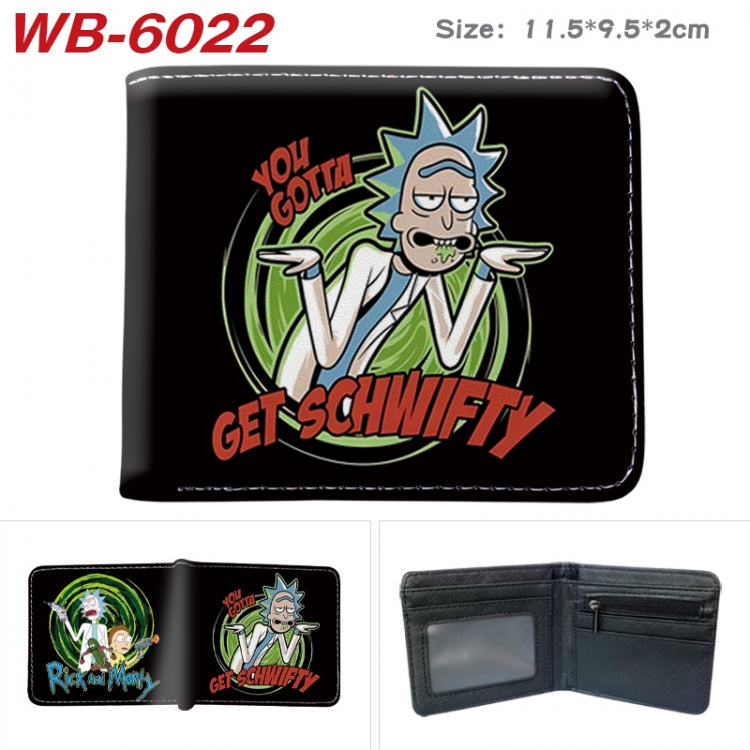 Rick and Morty Animation color PU leather half fold wallet 11.5X9X2CM  WB-6022