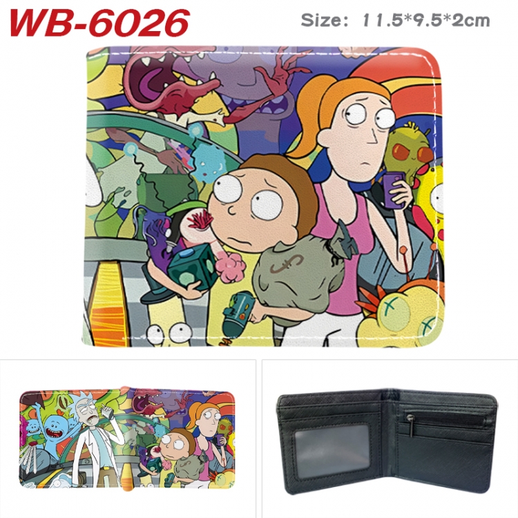 Rick and Morty Animation color PU leather half fold wallet 11.5X9X2CM  WB-6026