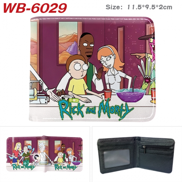 Rick and Morty Animation color PU leather half fold wallet 11.5X9X2CM  WB-6029