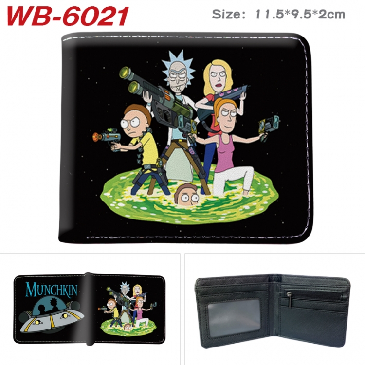 Rick and Morty Animation color PU leather half fold wallet 11.5X9X2CM  WB-6021