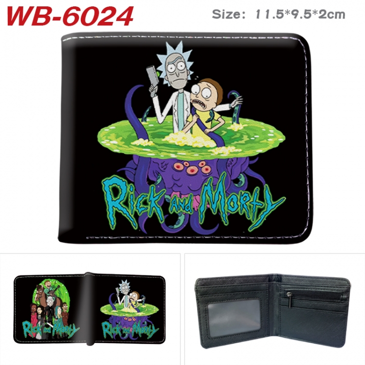 Rick and Morty Animation color PU leather half fold wallet 11.5X9X2CM WB-6024