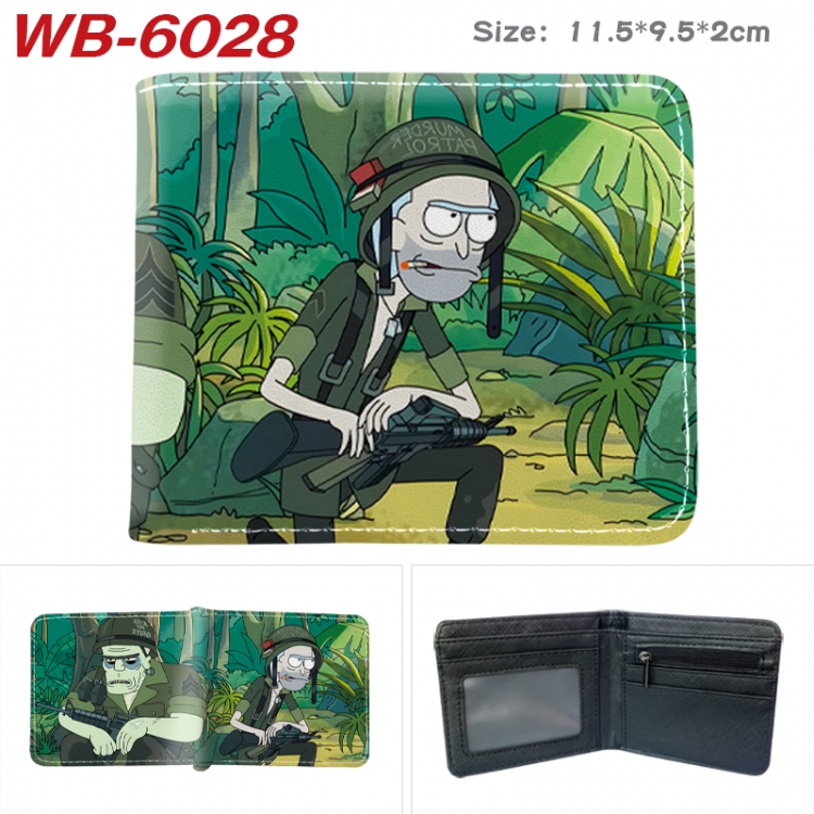 Rick and Morty Animation color PU leather half fold wallet 11.5X9X2CM WB-6028