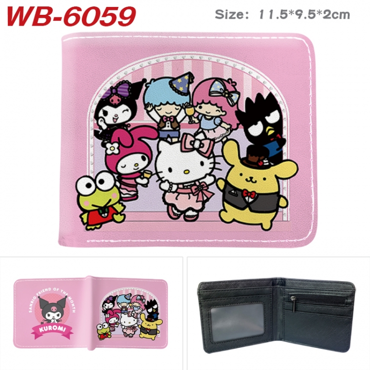 sanrio Animation color PU leather half fold wallet 11.5X9X2CM WB-6059