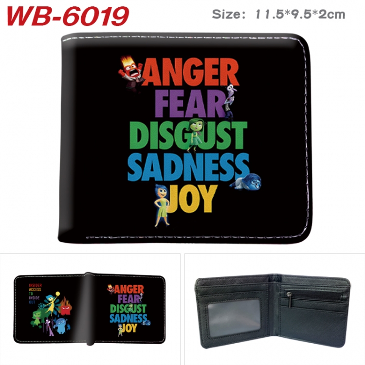 Inside Out Animation color PU leather half fold wallet 11.5X9X2CM  WB-6019