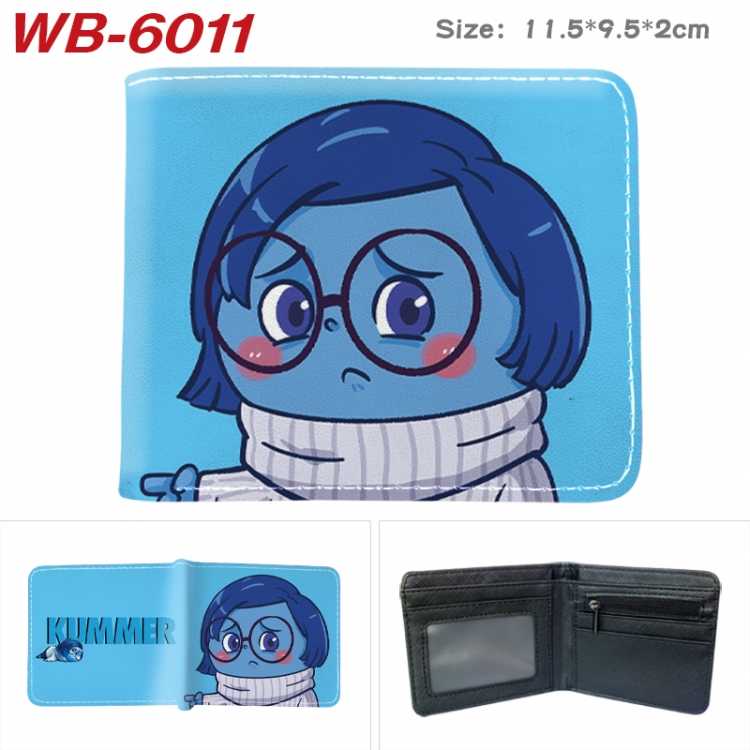 Inside Out Animation color PU leather half fold wallet 11.5X9X2CM WB-6011