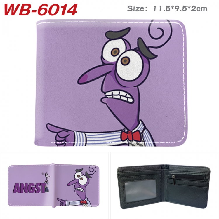 Inside Out Animation color PU leather half fold wallet 11.5X9X2CM WB-6014