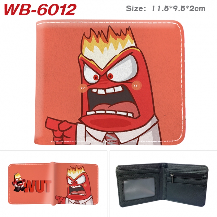 Inside Out Animation color PU leather half fold wallet 11.5X9X2CM  WB-6012