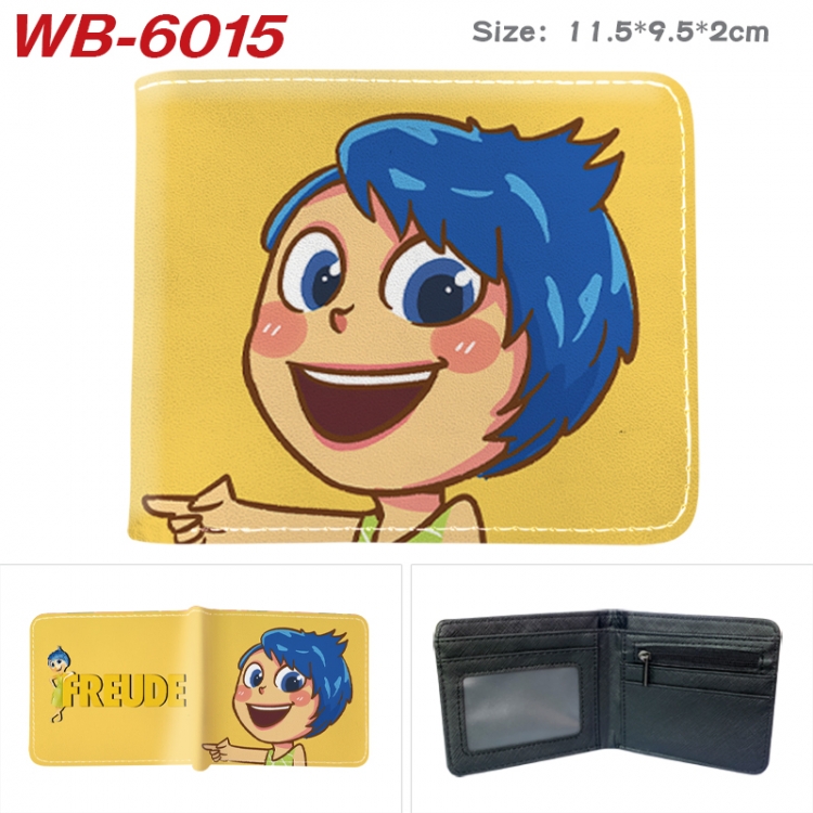 Inside Out Animation color PU leather half fold wallet 11.5X9X2CM WB-6015