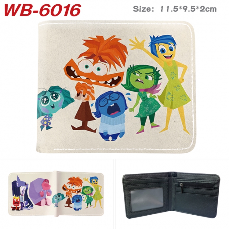 Inside Out Animation color PU leather half fold wallet 11.5X9X2CM WB-6016