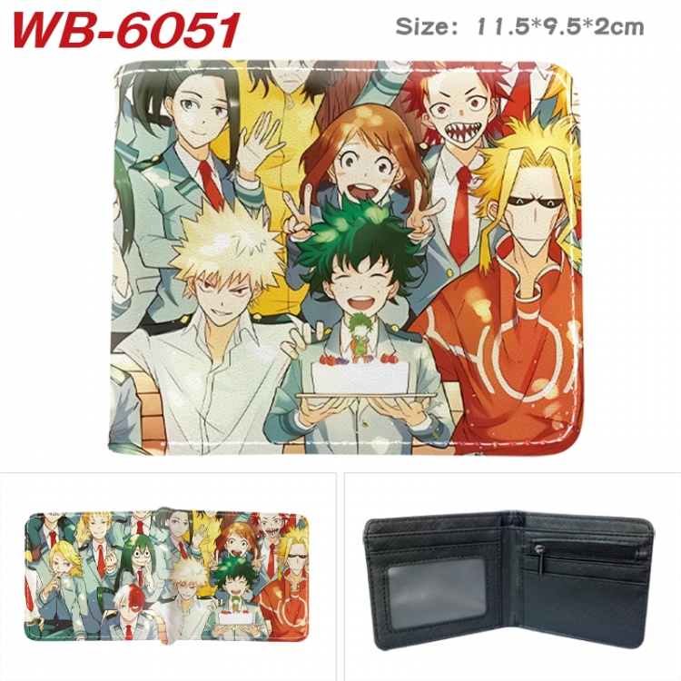 My Hero Academia Animation color PU leather half fold wallet 11.5X9X2CM  WB-6051