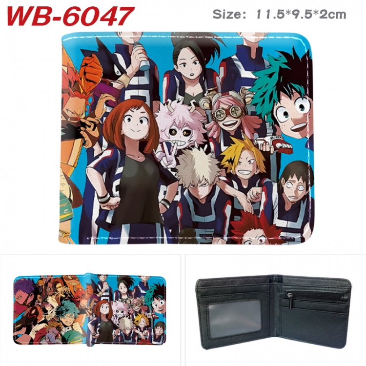 My Hero Academia Animation color PU leather half fold wallet 11.5X9X2CM WB-6047