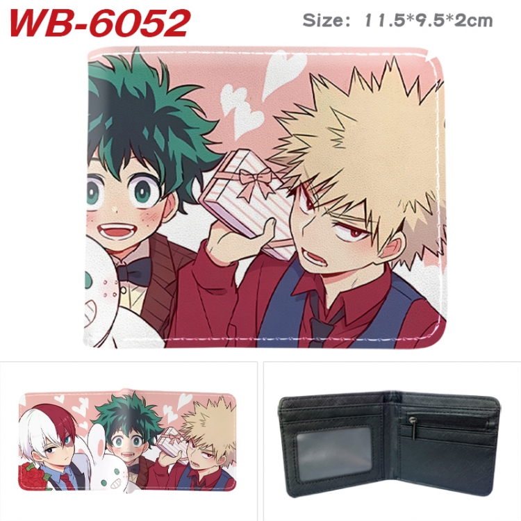 My Hero Academia Animation color PU leather half fold wallet 11.5X9X2CM WB-6052